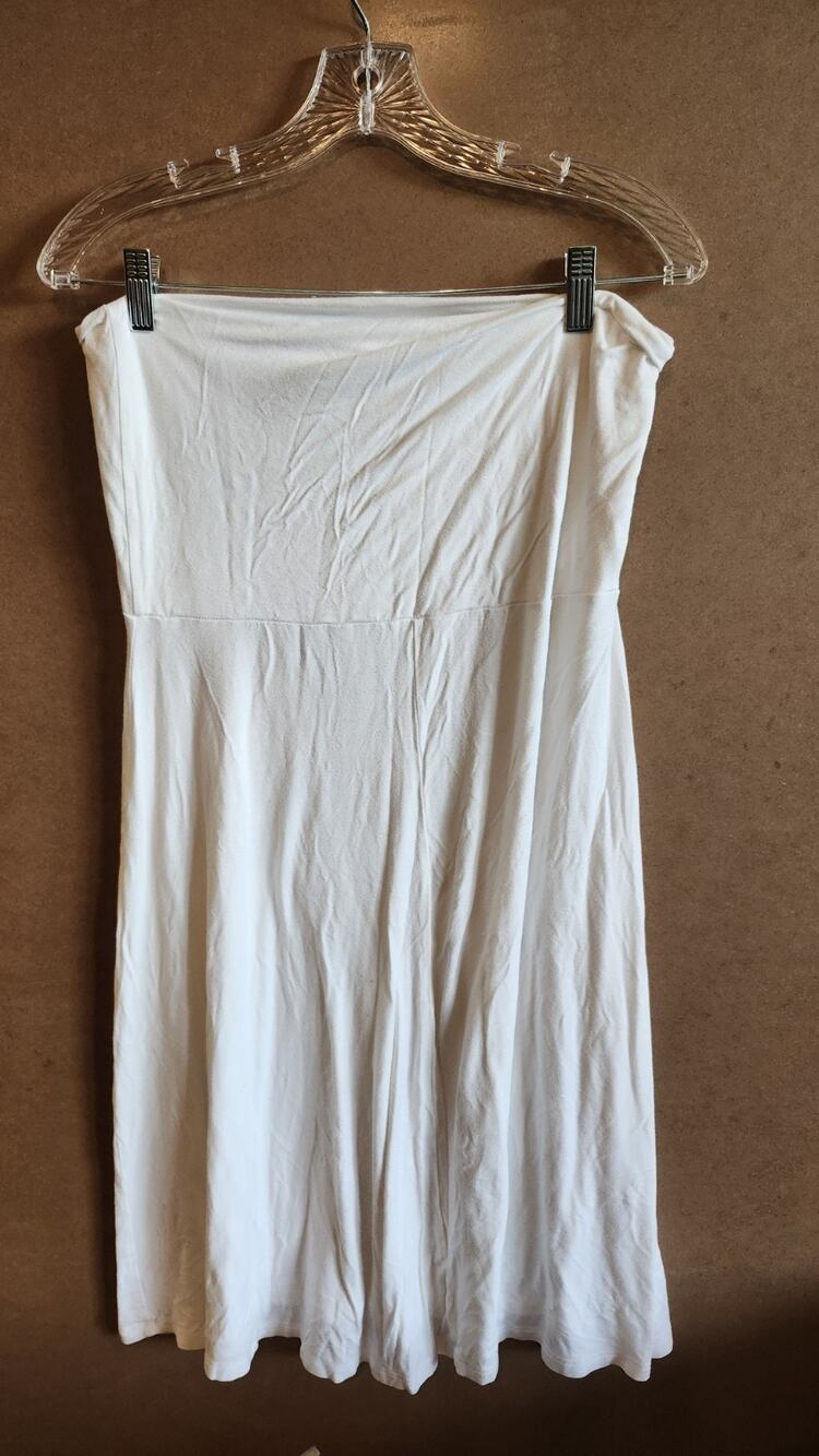 Merona Strapless White Dress, 100% Cotton, Size medium Wb37